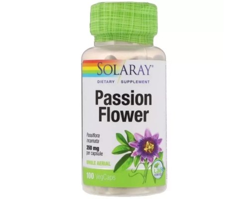 Трави Solaray Пассифлора, Passion Flower, 100 капсул (SOR-01430)