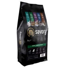 Сухий корм для кішок Savory Adult Cat Gourmand Fresh Turkey and Duck 8 кг (4820232630068)