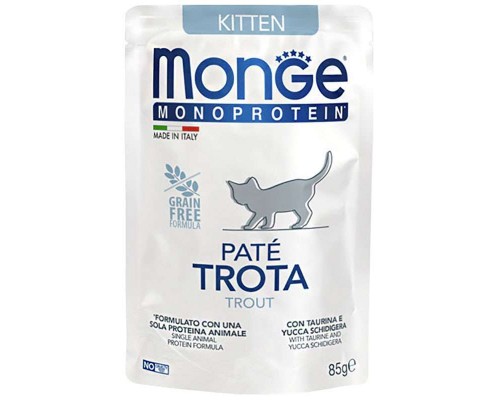 Паштет для котів Monge Cat Monoprotein Kitten форель 85 г (8009470013727)