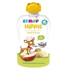 Дитяче пюре HiPP Organic HiPPiS Pouch Яблуко-банан, 100 г (9062300133711)