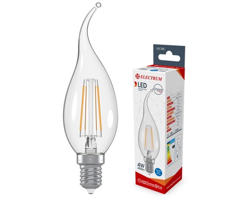 Лампочка Electrum C37 4W GL LC- 4F Е14 4000K (A-LC-1368)