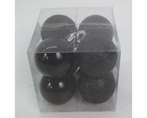 Ялинкова іграшка Novogod`ko 8 шт чорний mix 4 см (974401)