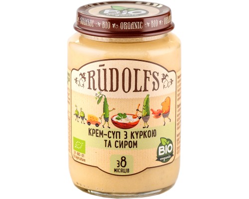 Дитяче пюре Rudolfs Крем-суп з куркою і сиром 190 г (4751017940976)