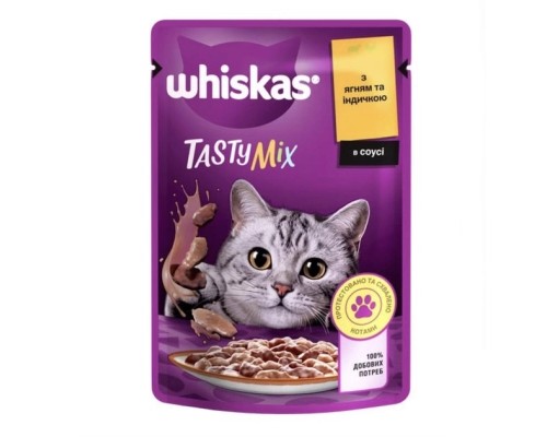 Вологий корм для кішок Whiskas TastyMix Ягня, Індичка 85 г (4770608262440)