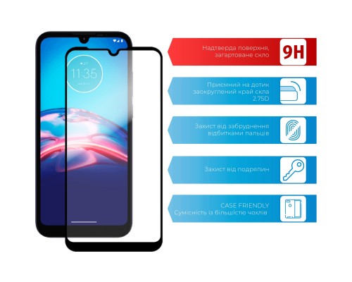 Скло захисне ACCLAB Full Glue MOTO E6i (1283126514685)