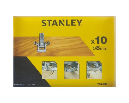 Набір фрез Stanley TCT 8 мм, 10 шт. (STA80020)