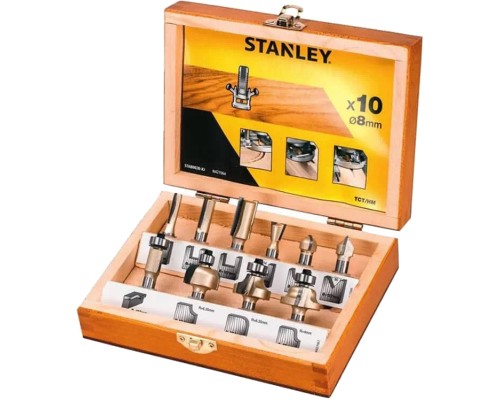 Набір фрез Stanley TCT 8 мм, 10 шт. (STA80020)