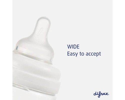 Пляшечка для годування Difrax S-bottle Wide із силіконовою соскою, 310 мл (707 Brick)