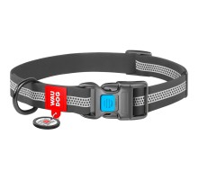 Нашийник для тварин WAUDOG Waterproof пластикова пряжка XL Ш 25 мм Д 38-58 см сірий (261311)