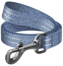 Повідок для собак WAUDOG Re-cotton світловідбивний L-XXL Ш 25 мм Д 150 см синій (401612)