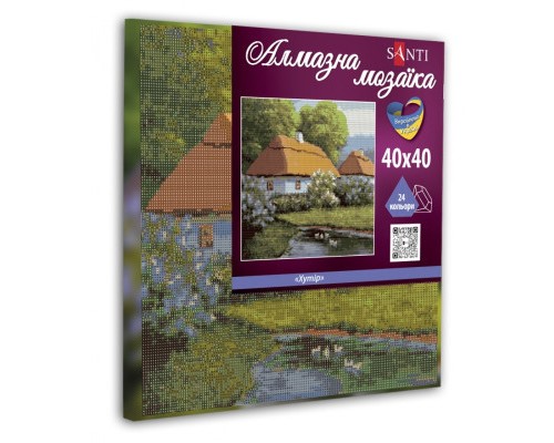 Картина по номерам Santi Хутір 40*40 см алмазна мозаїка (954716)