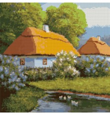 Картина по номерам Santi Хутір 40*40 см алмазна мозаїка (954716)