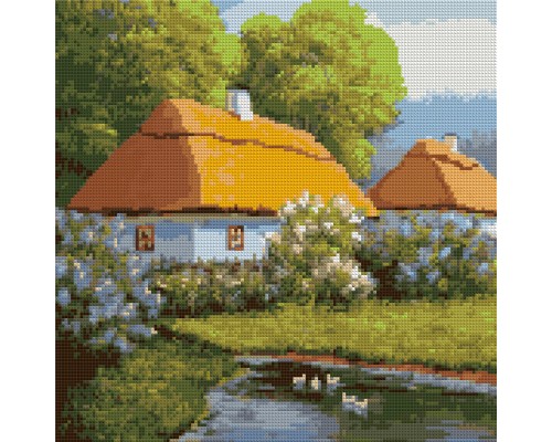 Картина по номерам Santi Хутір 40*40 см алмазна мозаїка (954716)