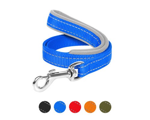 Повідець для собак Dog Extreme з нейлону з прогумованою ручкою Ш 25 мм Д 122 см блакитний (43172)