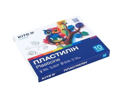 Пластилін Kite Classic 10 кольорів, 200 г (K-084)