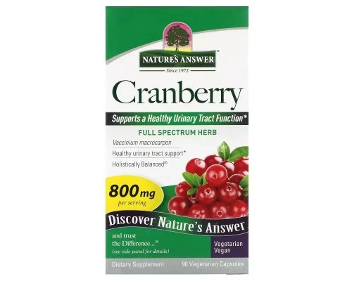 Трави Nature's Answer Журавлина, 800 мг, Cranberry, 90 вегетаріанських капсул (NTA-16158)