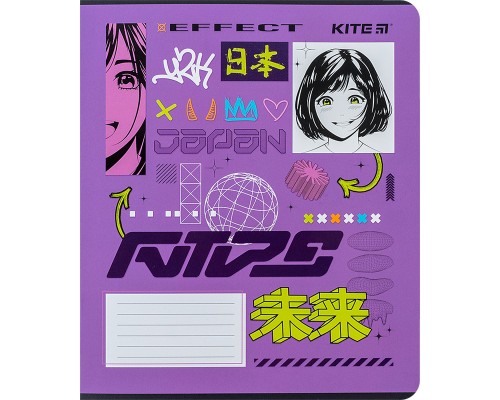 Зошит Kite Anime 12 аркушів, клітинка (K24-232-1)