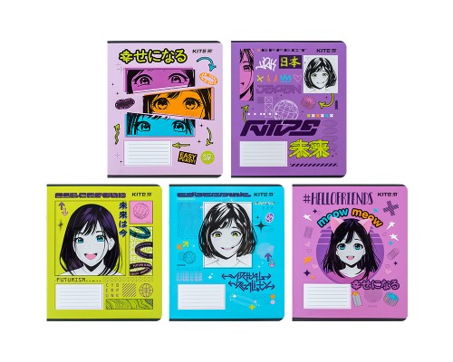 Зошит Kite Anime 12 аркушів, клітинка (K24-232-1)