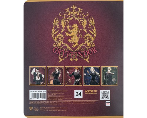 Зошит Kite Harry Potter 24 аркушів, клітинка (HP24-238)