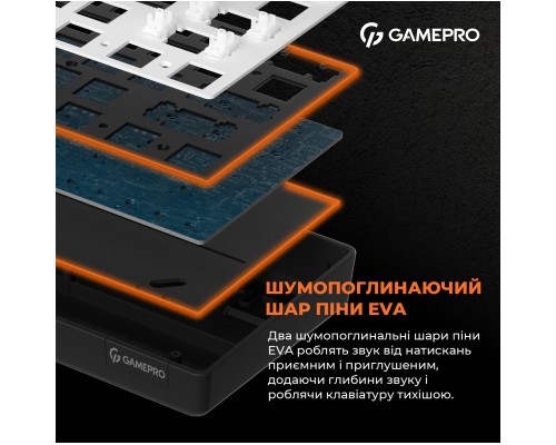 Клавіатура GamePro MK130R Hot-Swap Red Swich RGB USB UA Black (MK130R)