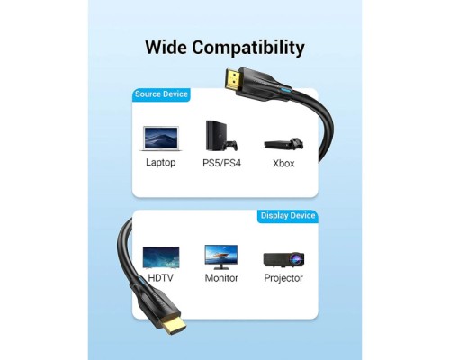 Кабель мультимедійний HDMI to HDMI 3.0m V2.1 8K 60Hz PVC Vention (AANBI)