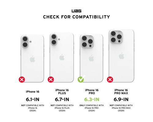 Чохол до мобільного телефона UAG iPhone 16 Pro Essential Armor Magsafe Black (114448114040)