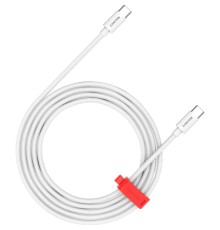 Дата кабель USB-C to USB-C 2.0m CC60AB 60W Braided White Canyon (CND-CC60AB20W)