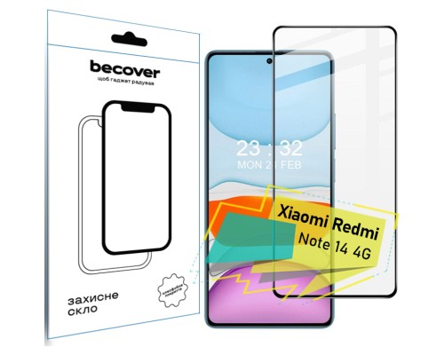 Скло захисне BeCover Xiaomi Redmi Note 14 4G Black (713099)