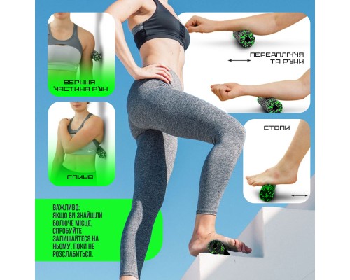 Масажний ролик PowerPlay PP-4346 Mini EPP Foam Roller 15x5,3см Чорно/Зелений (PP_4346_Green_(15*5))