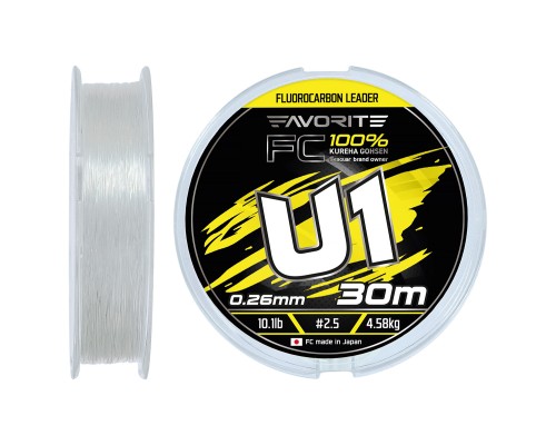 Флюорокарбон Favorite U1 FC 30m 2.5/0.26mm 10.1lb/4.58kg (1693.12.13)