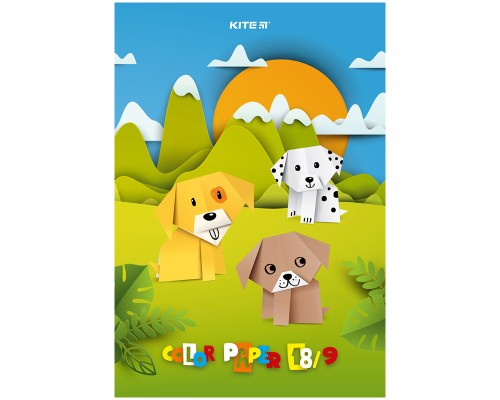 Кольоровий папір Kite А4 односторонній (18 аркушів/ 9 кольорів) в асортименті (K23-1250)