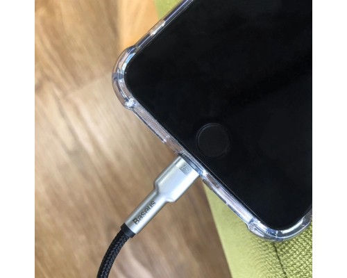 Дата кабель USB 2.0 AM to Lightning 1.0m Cafule Metal 2.4A black Baseus (CALJK-A01)