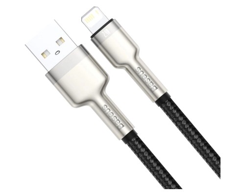 Дата кабель USB 2.0 AM to Lightning 1.0m Cafule Metal 2.4A black Baseus (CALJK-A01)