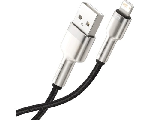 Дата кабель USB 2.0 AM to Lightning 1.0m Cafule Metal 2.4A black Baseus (CALJK-A01)