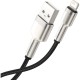 Дата кабель USB 2.0 AM to Lightning 1.0m Cafule Metal 2.4A black Baseus (CALJK-A01)