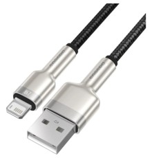 Дата кабель USB 2.0 AM to Lightning 1.0m Cafule Metal 2.4A black Baseus (CALJK-A01)