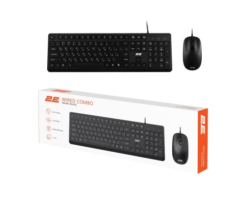 Комплект 2E MK405 USB UA Black (2E-MK405UBK_UA)
