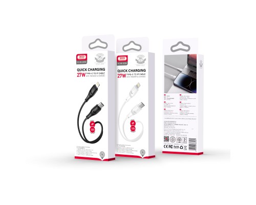 Дата кабель USB-C to Lightning 1.0m 27W High Elastic Zeus XO (NBQ239A_White)