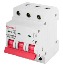Автоматичний вимикач E.NEXT 3-п e.mcb.stand. 20А C ( 4,5кА) (s002032)