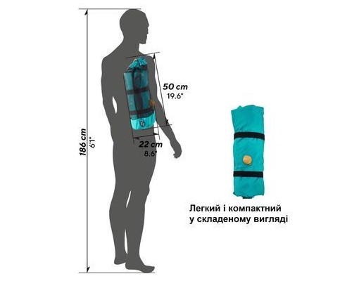 Матрац надувний Uquip Betty Double Petrol/Grey (243108) (DAS302766)