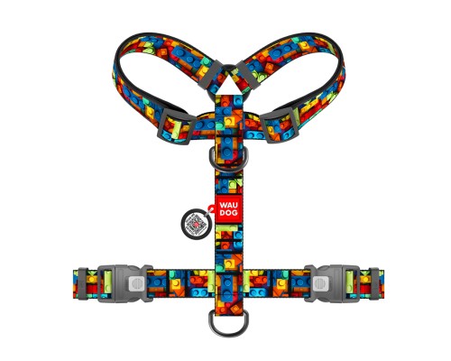 Шлея для собак WAUDOG Nylon анатомічна H-подібна з QR-паспортом 