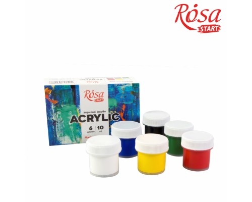 Акрилові фарби Rosa START COLOR 6 x10мл, (4823098530978)