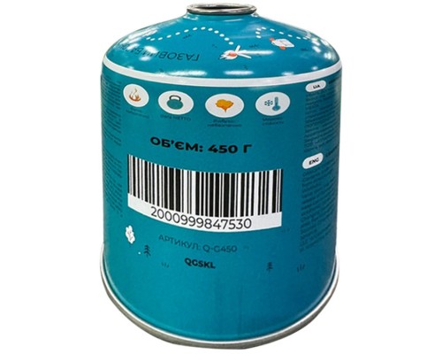 Газовий балон Quest 450 г різьбове з'єднання (набір 12 шт) (Q-G450_12)