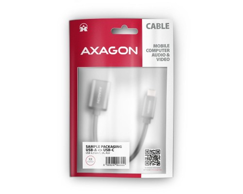Перехідник OTG USB 3.0 AF to USB-C 0.2m gray AXAGON (RUCM-AFAC)
