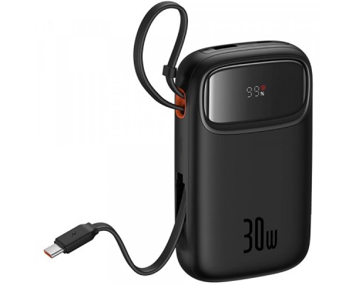 Батарея універсальна Baseus 10000mAh Qpow 2 30W PD/3.0, QC/3.0, w/built-in USB-C cable, Black (P10055008113)