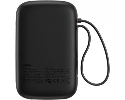 Батарея універсальна Baseus 10000mAh Qpow 2 30W PD/3.0, QC/3.0, w/built-in USB-C cable, Black (P10055008113)