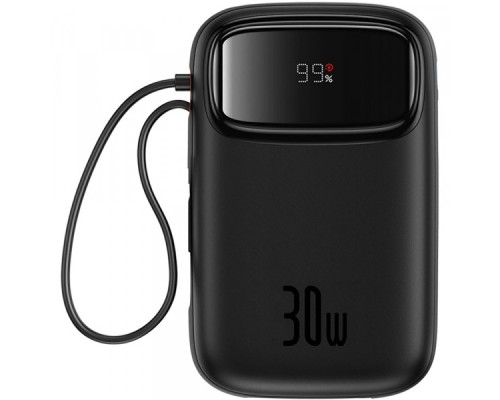 Батарея універсальна Baseus 10000mAh Qpow 2 30W PD/3.0, QC/3.0, w/built-in USB-C cable, Black (P10055008113)