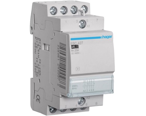 Автоматичний вимикач Hager 25 A 230V 2NO+2NC 2P (B) (ESC427)
