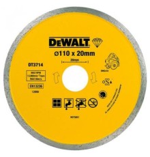 Круг відрізний DeWALT алмазный по керамике 110х1.6х20.0мм. (DT3714)