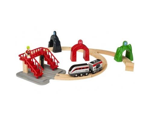 Залізниця Brio World Smart Tech с потягом і тонелями (33873)